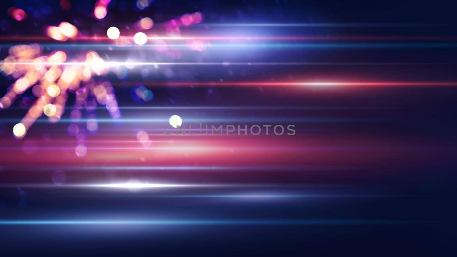 American flag lights and colors abstract background,  labor day and elections