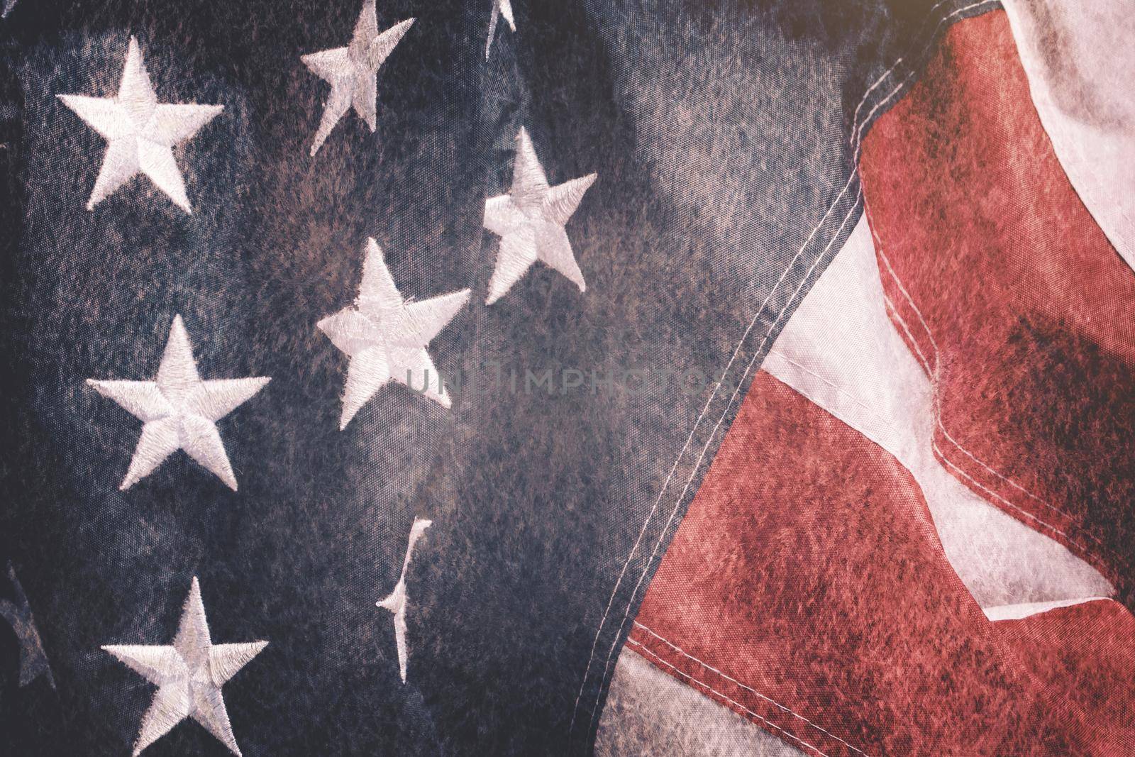 US American flag. For USA Memorial day, Veteran's day, Labor day, or 4th of July celebration. Vintage tone filter