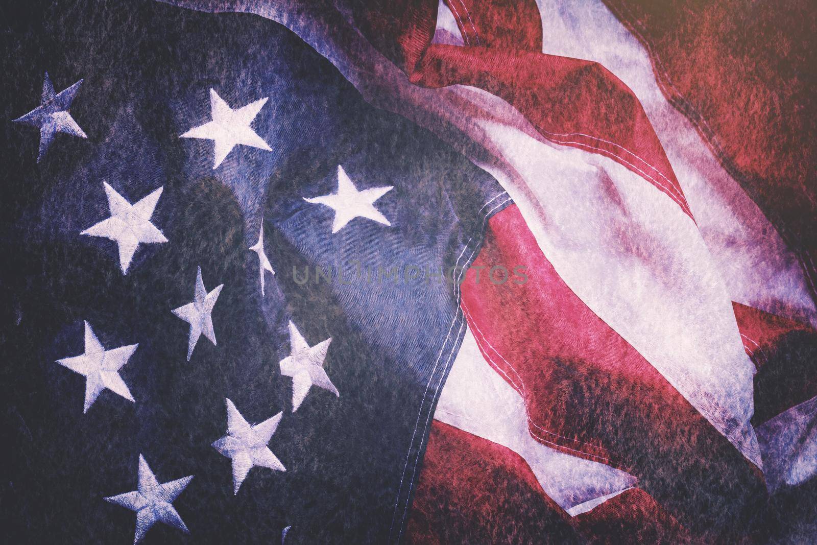 US American flag. For USA Memorial day, Veteran's day, Labor day, or 4th of July celebration. Vintage tone filter