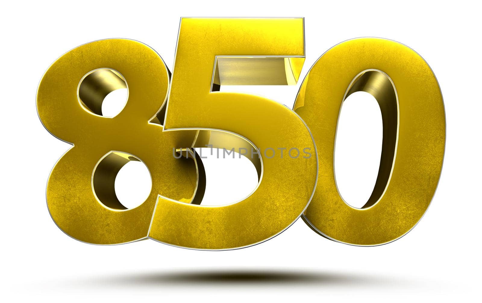 3D rendering Red number 850 isolated on white background.with clipping path. by thitimontoyai