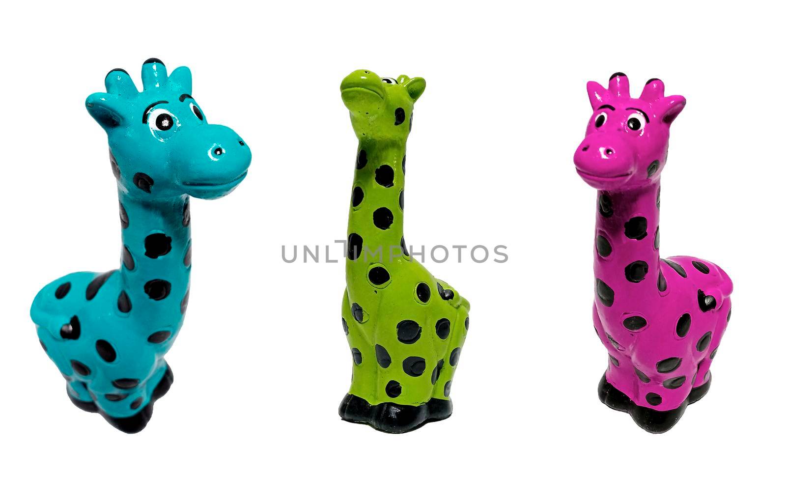 Giraffe on white background with clipping path. by thitimontoyai