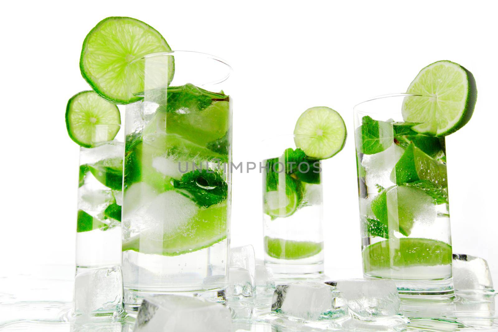 Mojito cocktails on white by Yellowj