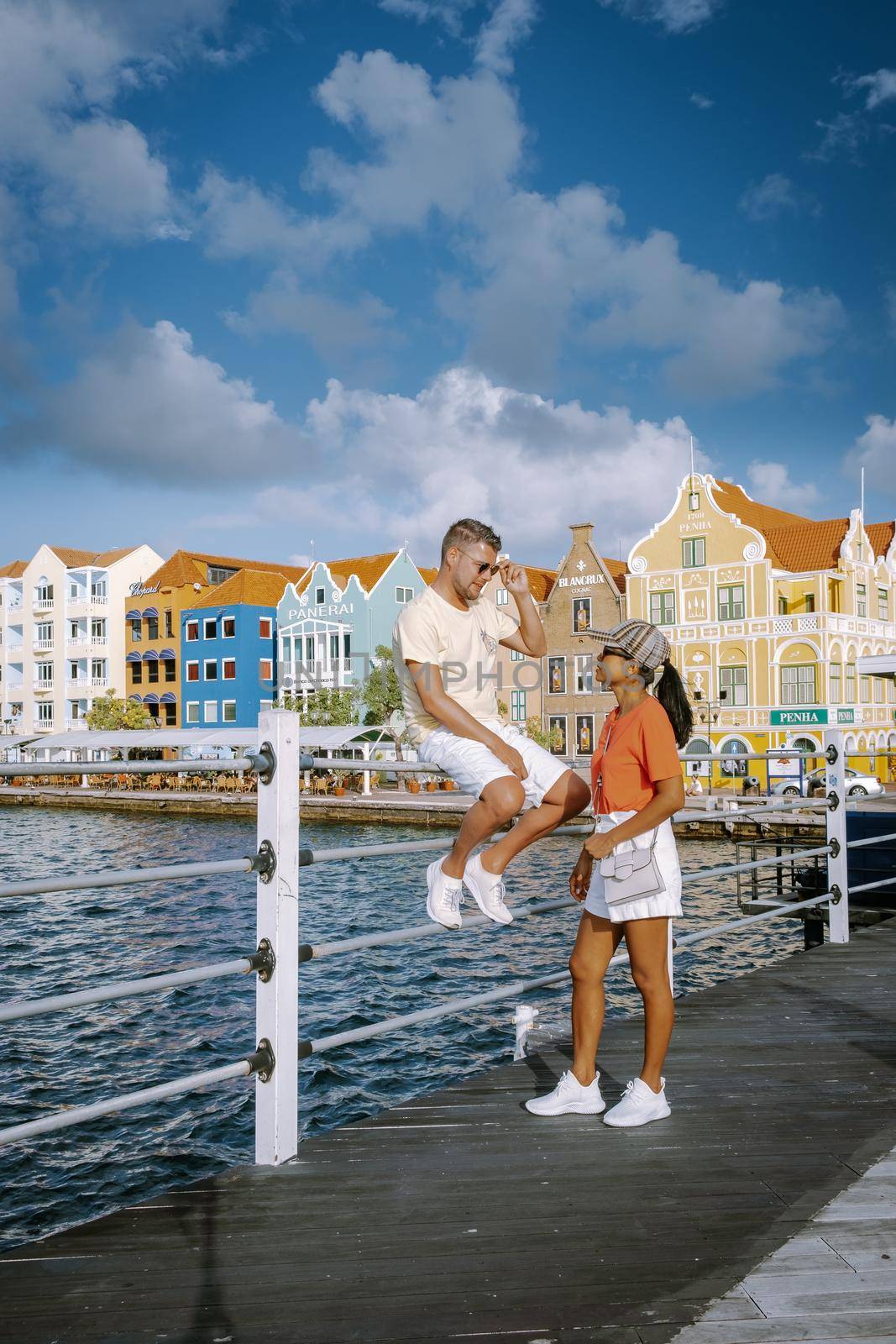 Willemstad, Curacao. Dutch Antilles. Colourful Buildings attracting tourists from all over the world. Blue sky sunny day Curacao by fokkebok