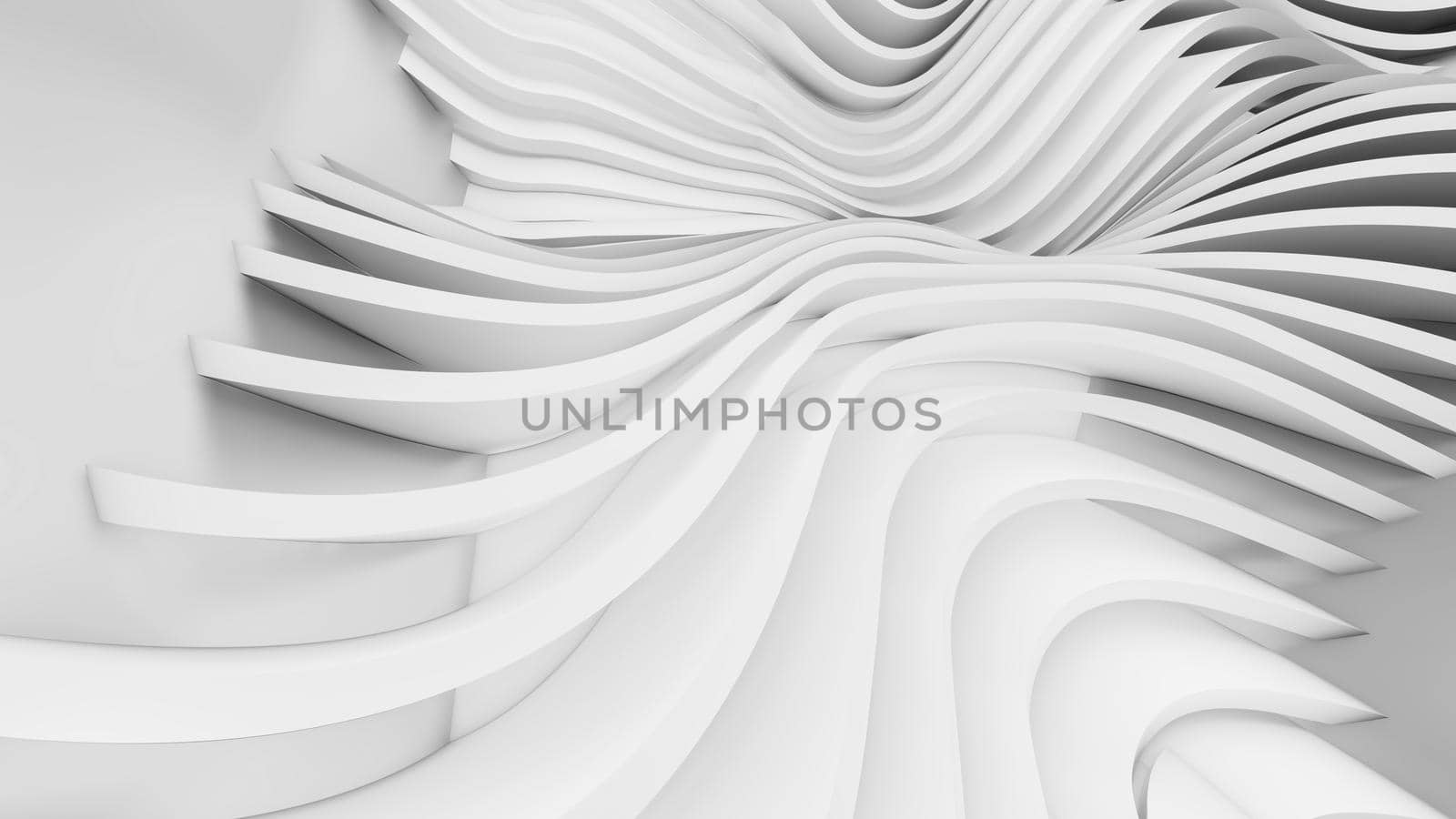 Abstract Curved Shapes. White Circular Background. Abstract background. 3d illustration