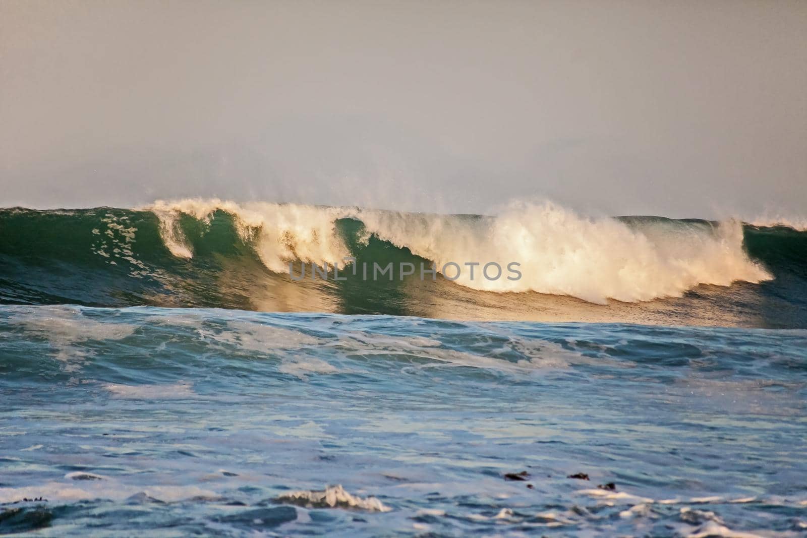 Icy Atlantic waves breaking on the Namaqualand coast of South Africa