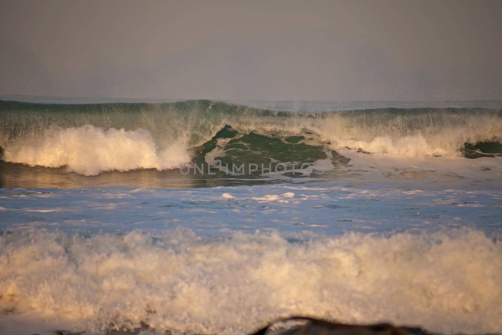 Icy Atlantic waves breaking on the Namaqualand coast of South Africa