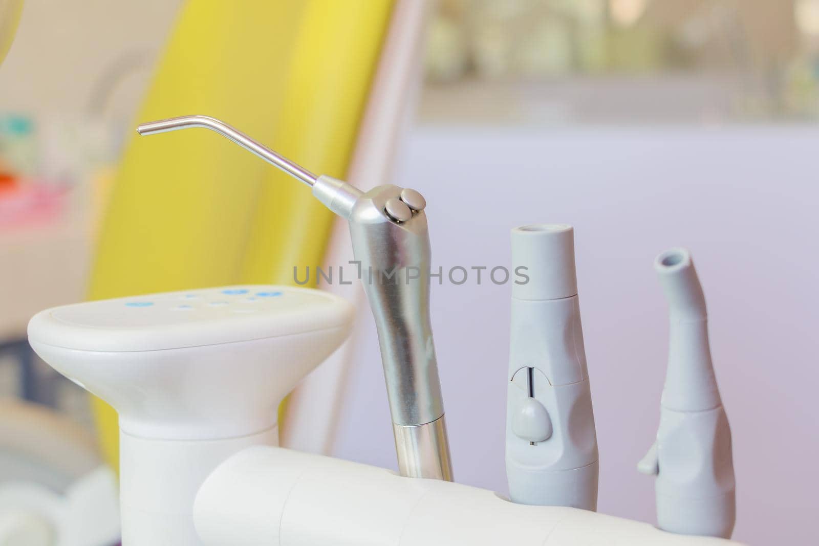 Medical equipment Different dental drills instruments and specialized treat types of disease teeth oral with copy space add text
