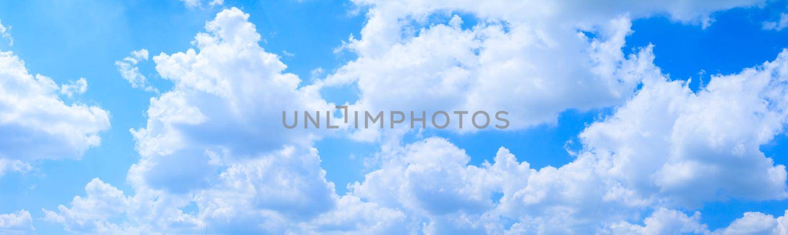 panoramic sky and cloud summertime beautiful background by pramot