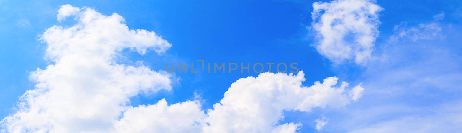 panoramic sky and cloud summer times beautiful background by pramot