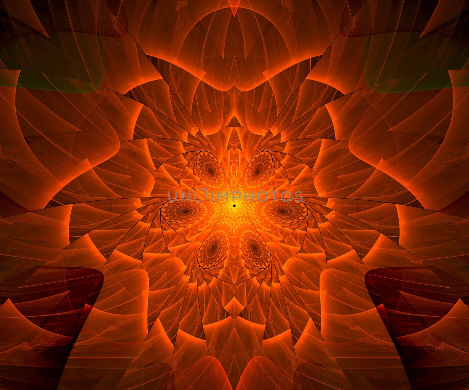 Computer generated colorful fractal artwork for creative design and entertainment