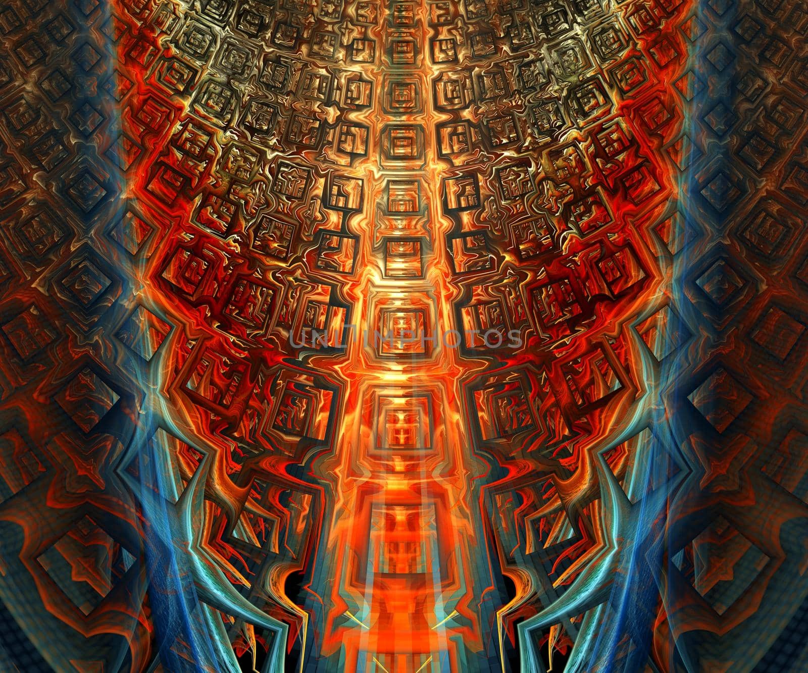 Computer generated colorful fractal artwork for creative design and entertainment