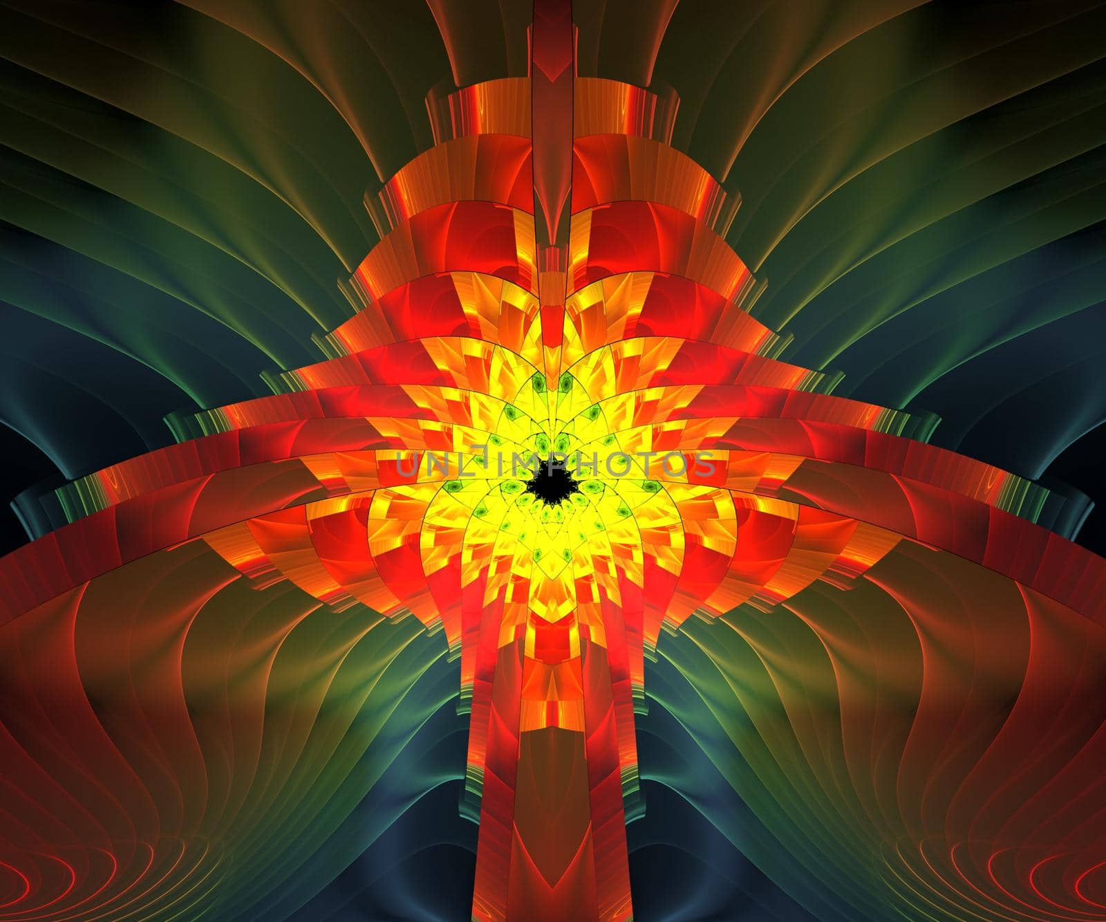 Computer generated colorful fractal artwork for creative design and entertainment