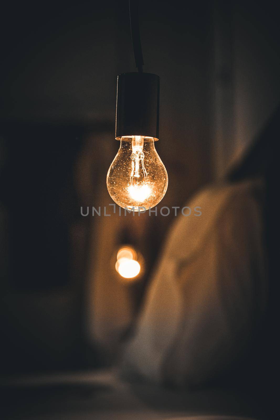 Vitange retro light in Dark blur Bed room. by Benzoix