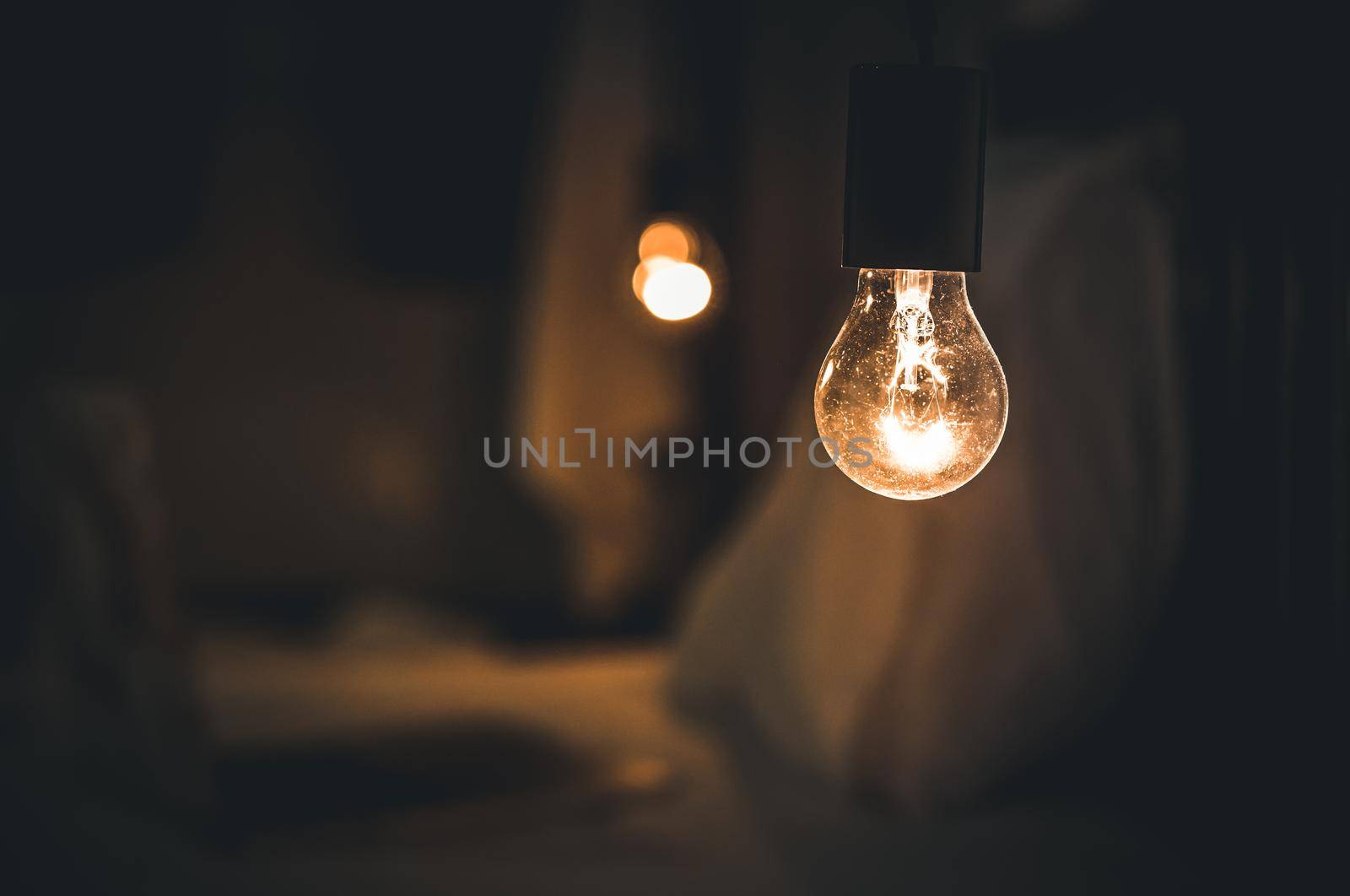 Vitange retro light in Dark blur Bed room. by Benzoix