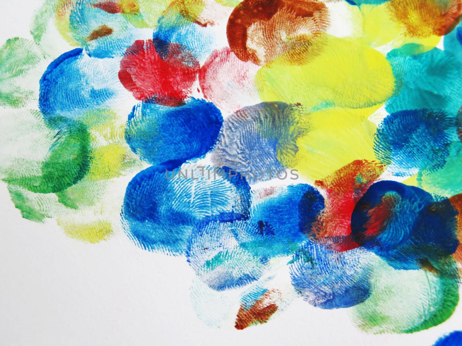 Colorful Abstract fingerprint painted background with watercolor