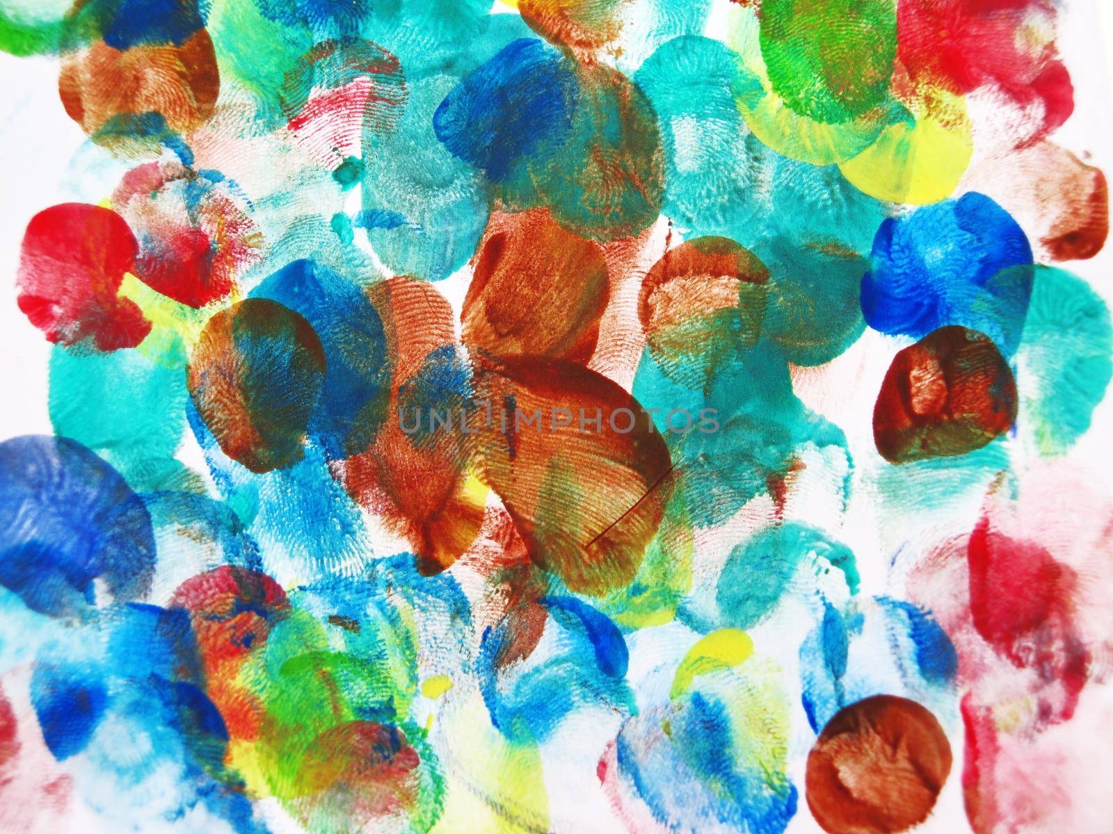 Colorful Abstract fingerprint painted background with watercolor