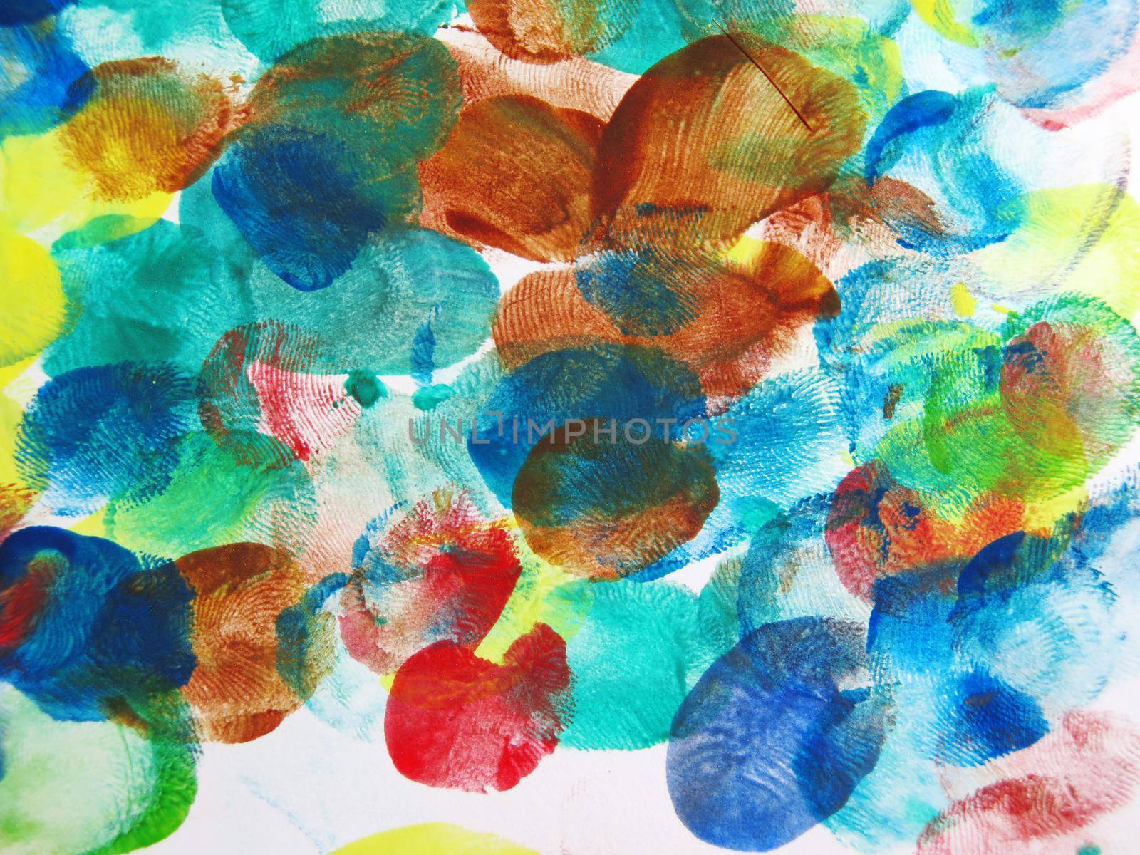 Colorful Abstract fingerprint painted background with watercolor