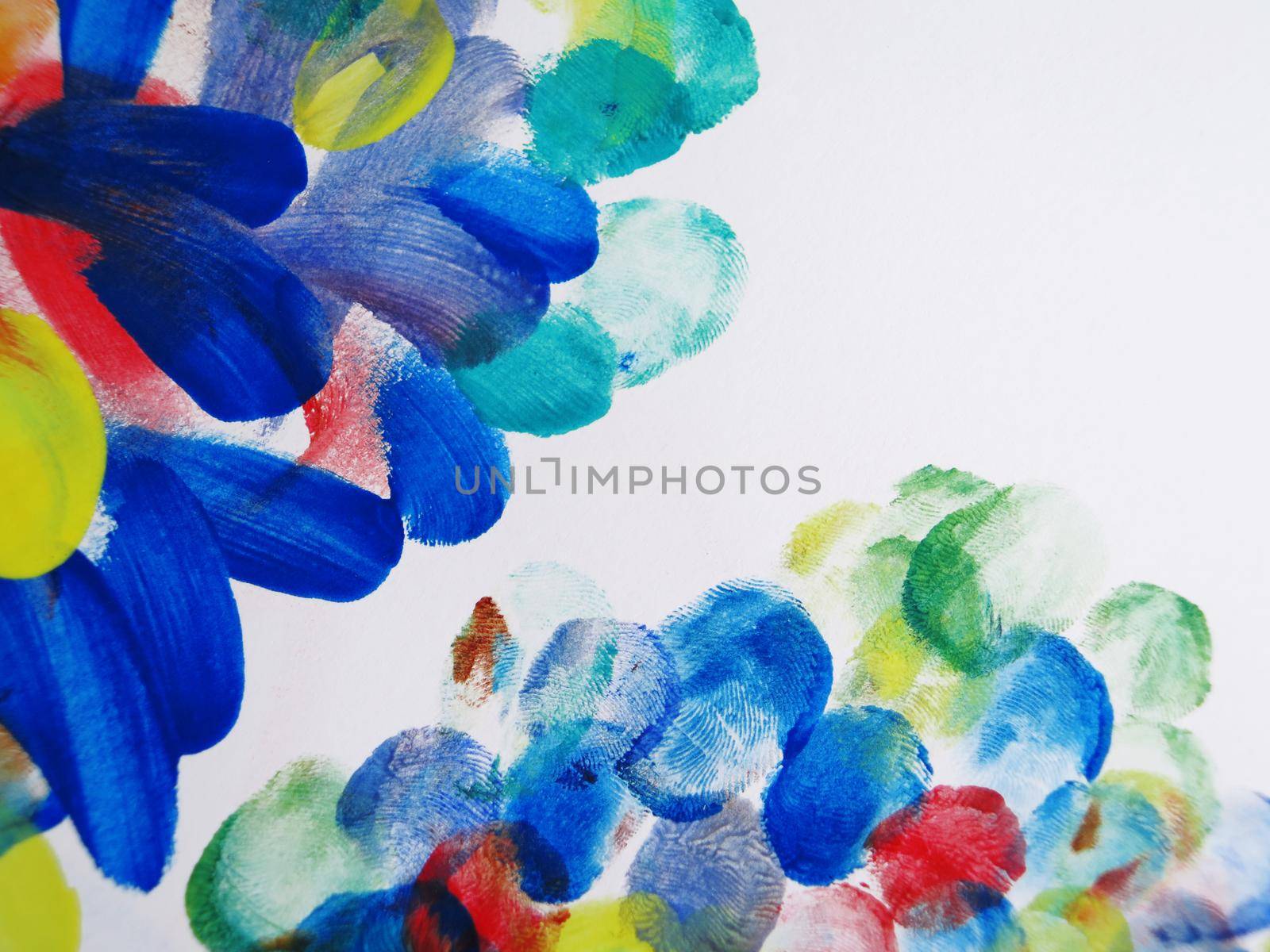 Colorful Abstract fingerprint painted background with watercolor