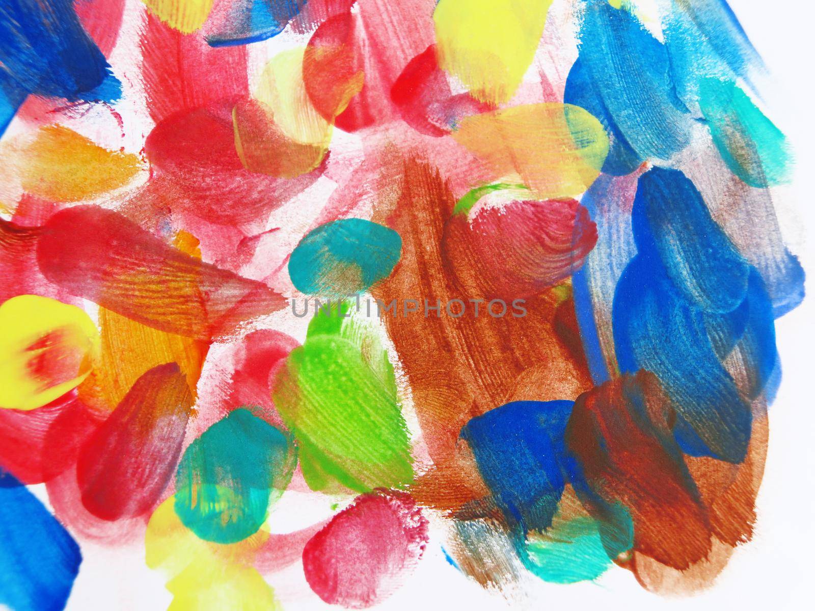 Colorful Abstract fingerprint painted background with watercolor