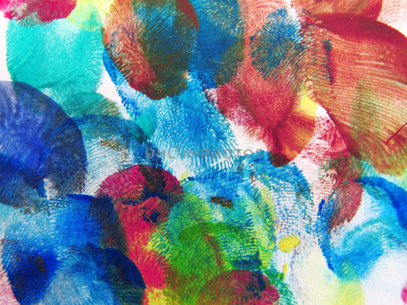 Colorful Abstract fingerprint painted background with watercolor