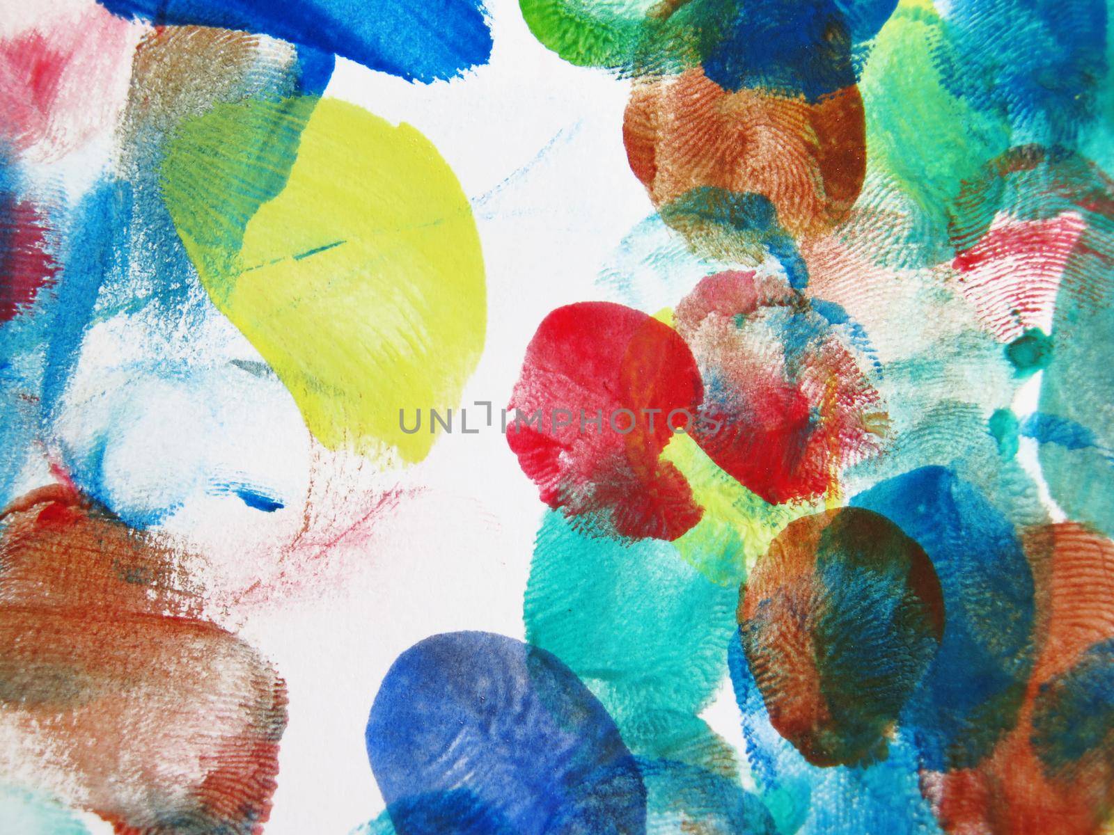 Colorful Abstract fingerprint painted background with watercolor