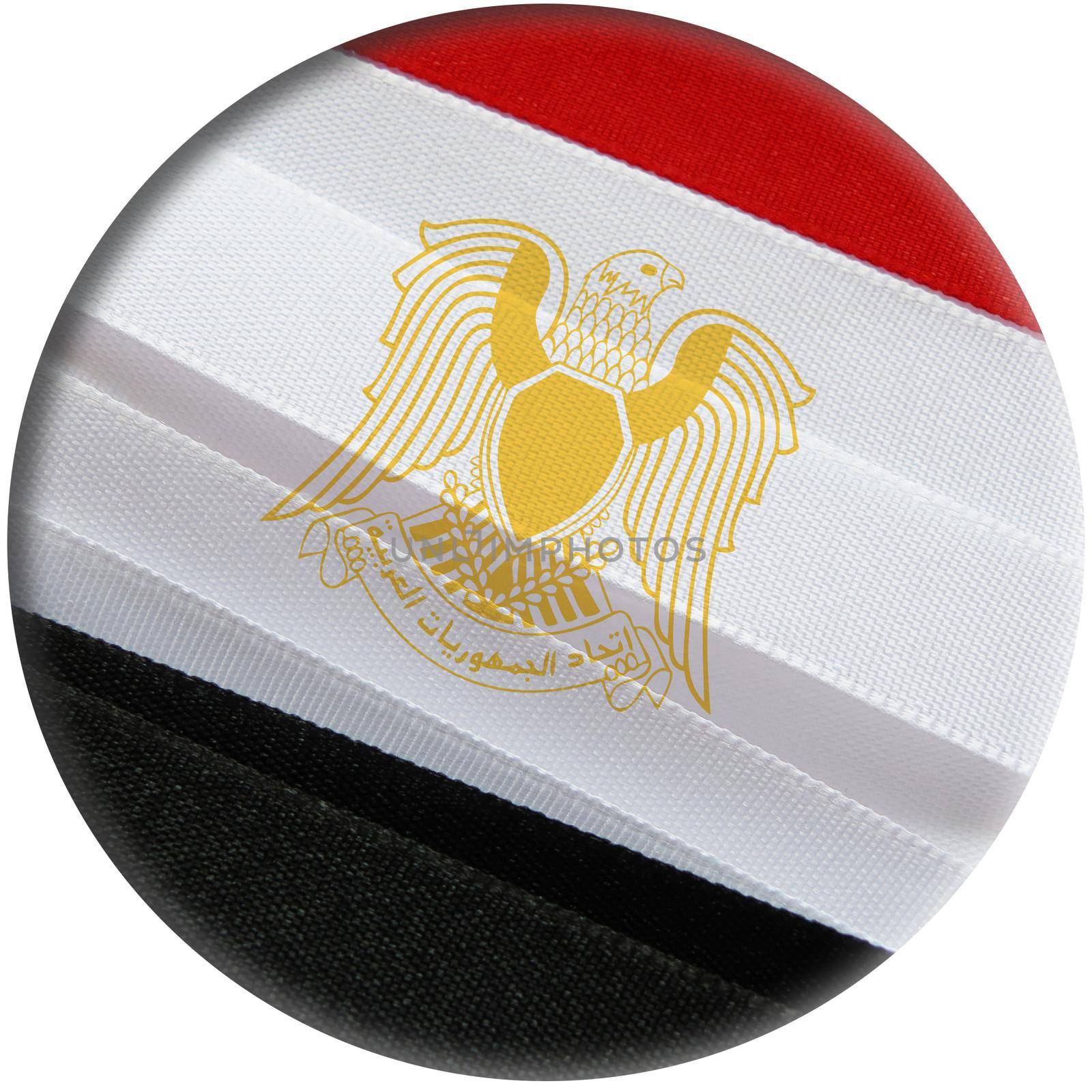 Egypt flag or banner made with red, white and black ribbons