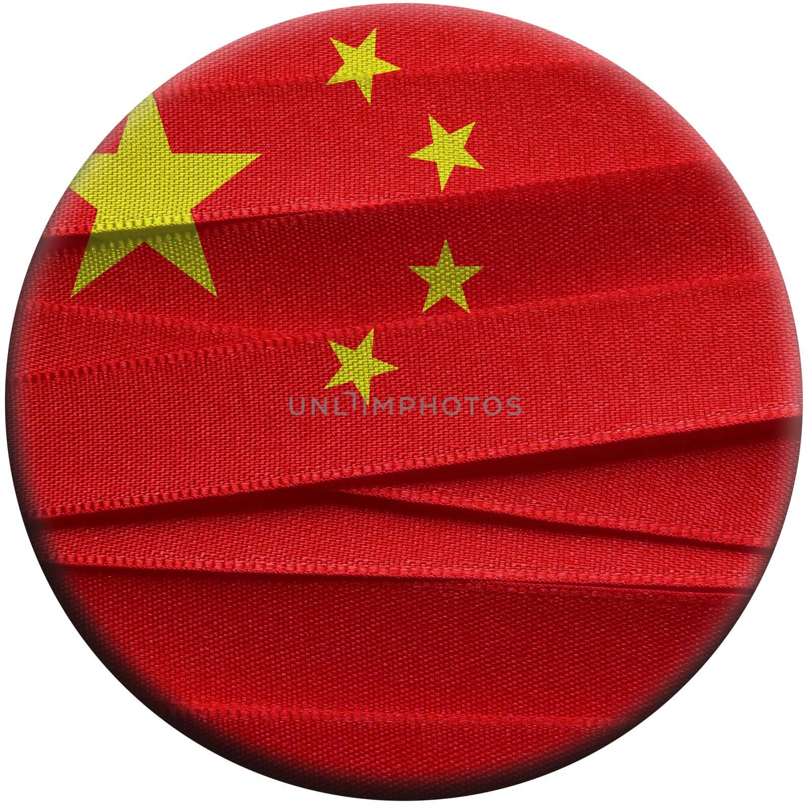 China flag or banner made with red and yellow ribbons