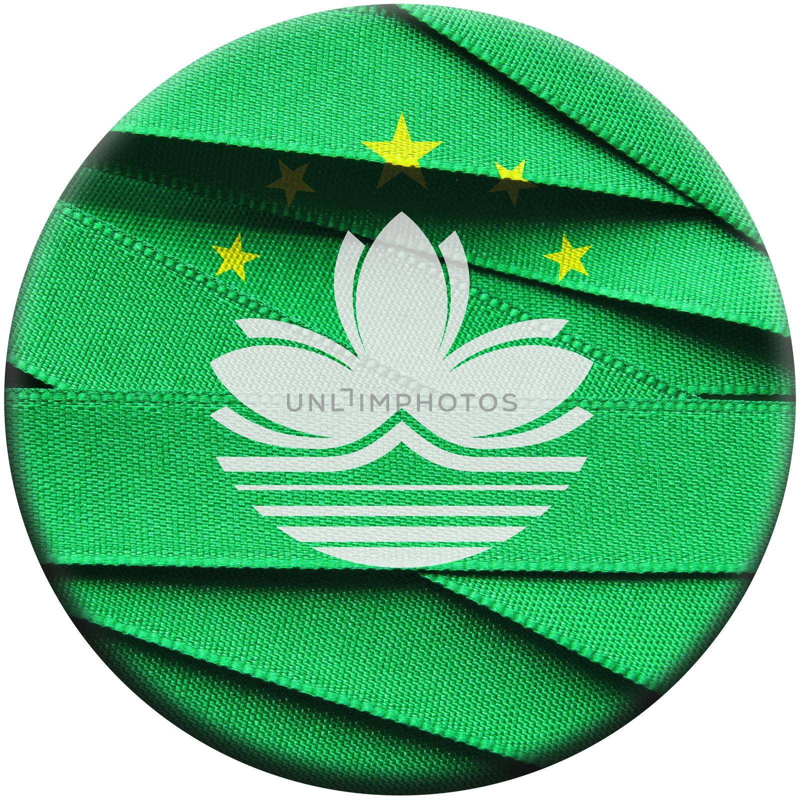 Macau flag or banner made with green ribbons