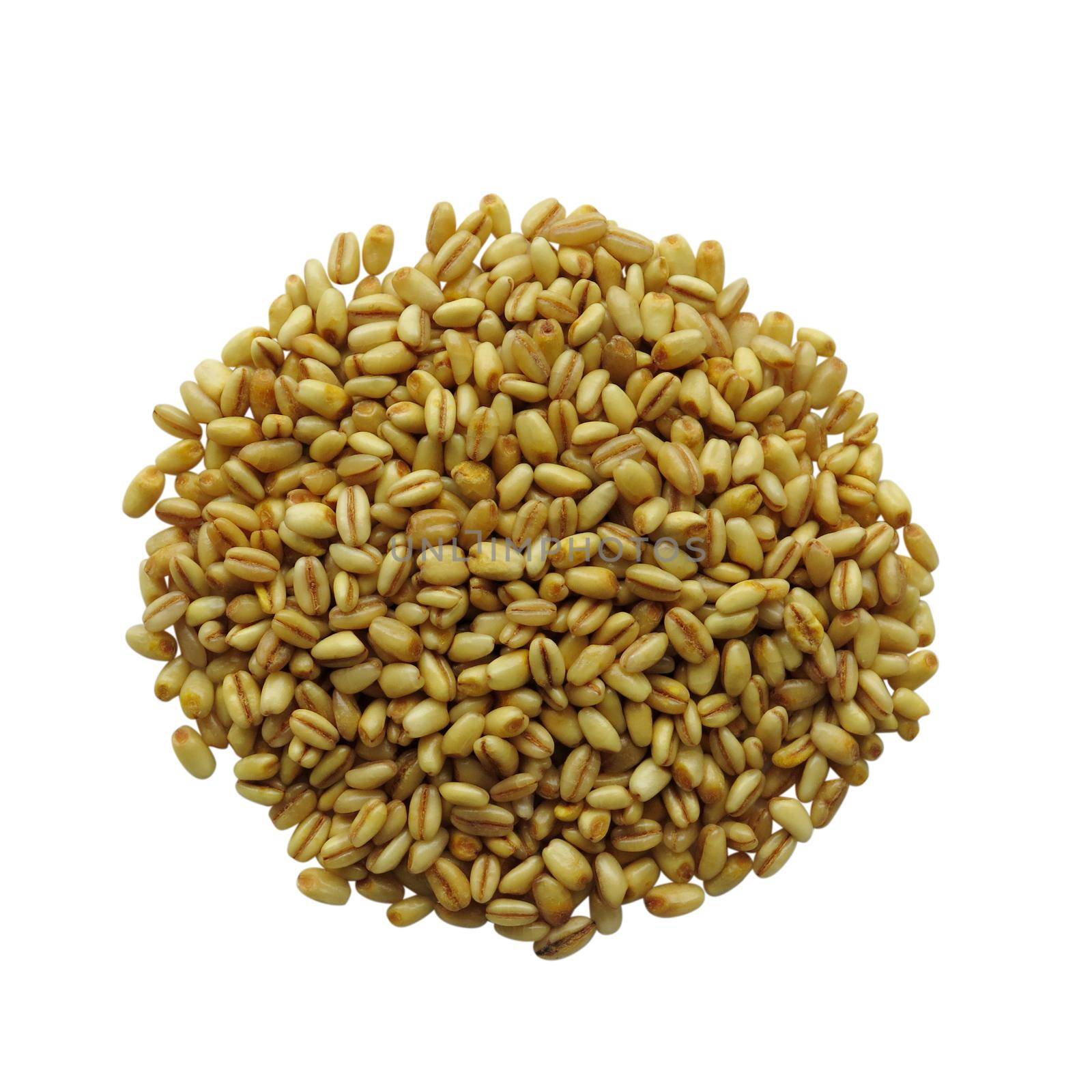 Heap of raw wheat Isolated on White Background