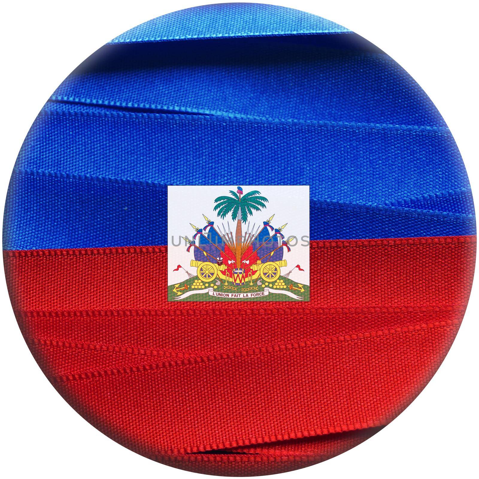 Haiti flag or banner made with red and blue ribbons