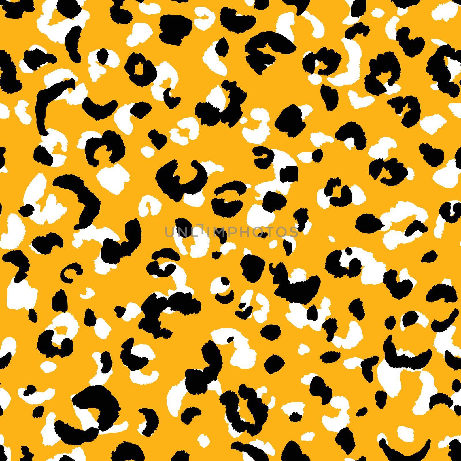 Abstract modern leopard seamless pattern. Animals trendy background. Orange and black decorative vector stock illustration for print, card, postcard, fabric, textile. Modern ornament of stylized skin by allaku