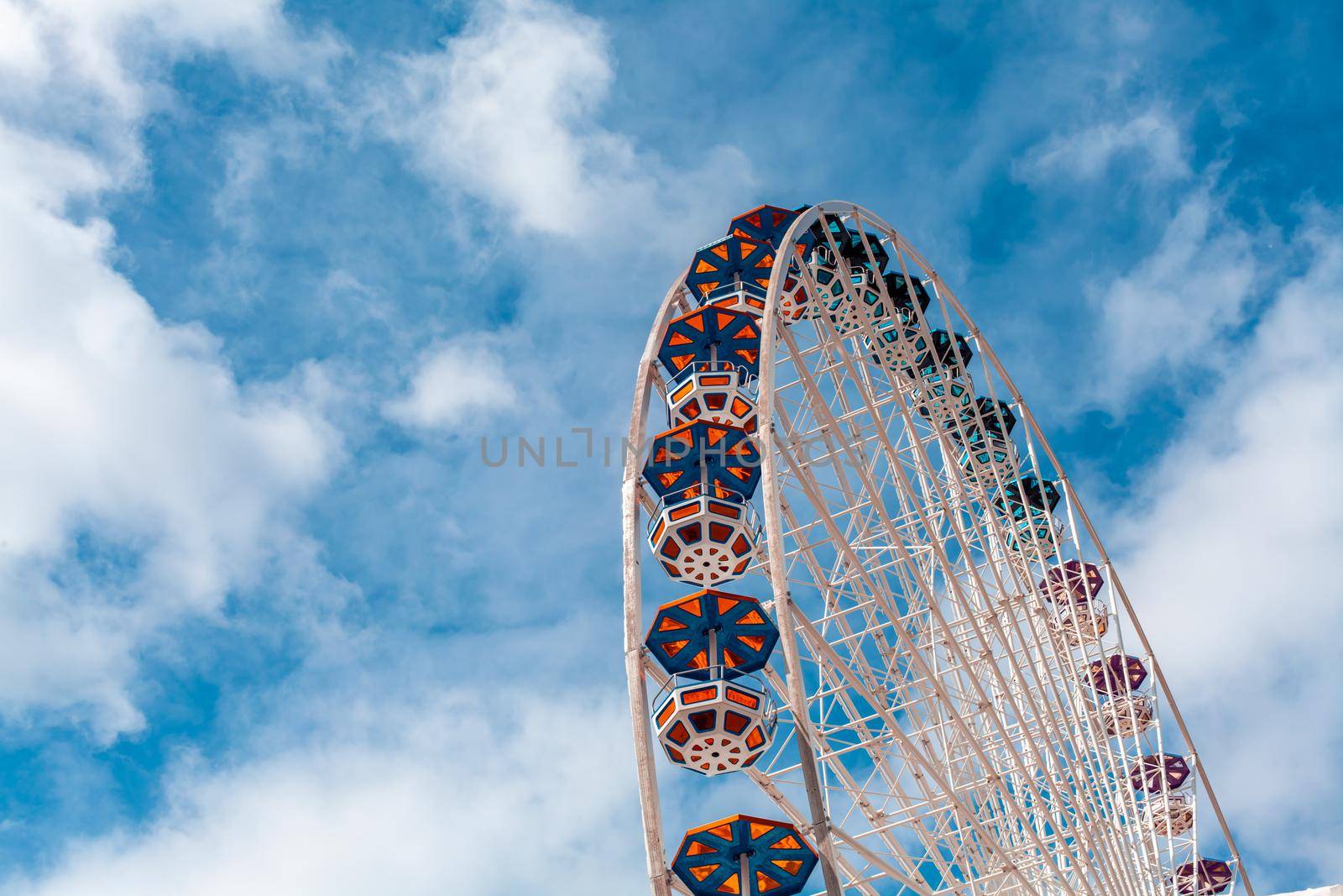 Ferris wheel in an amusement park.