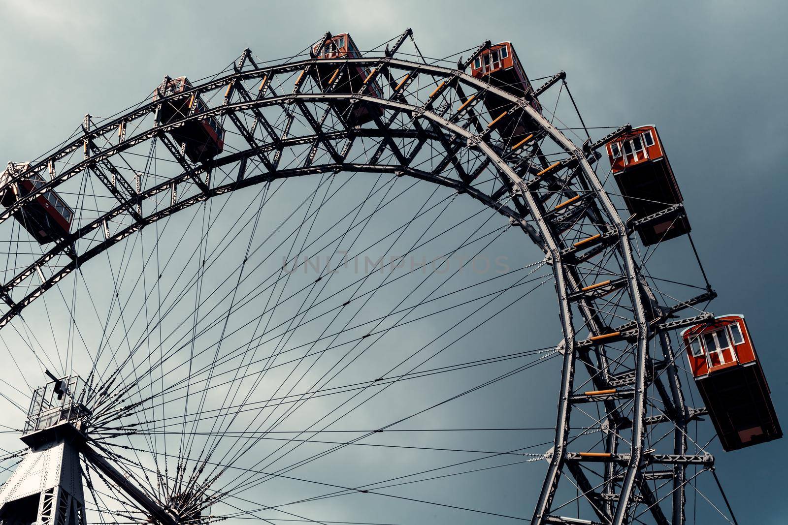 Ferris wheel in an amusement park.