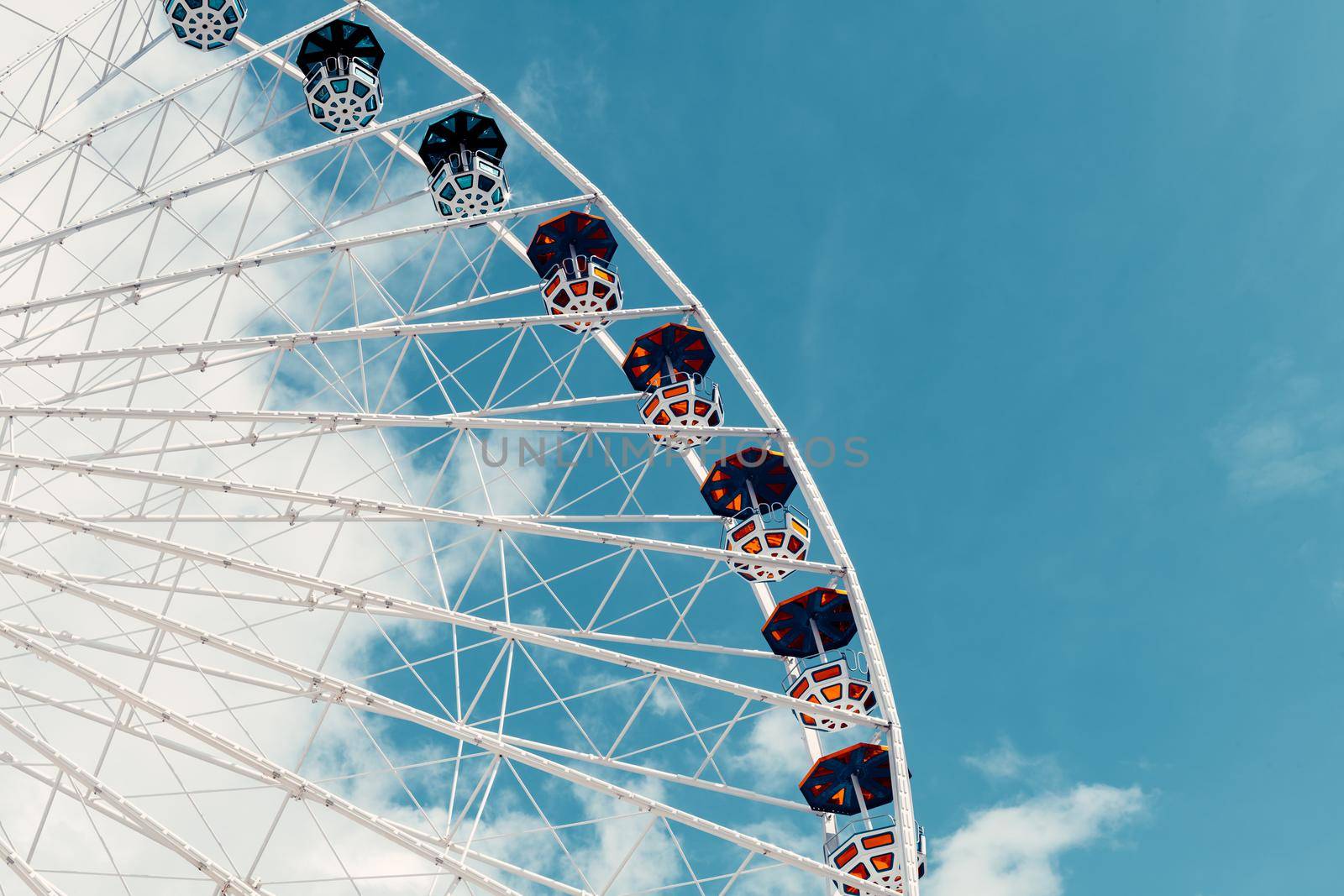 Ferris wheel in an amusement park.