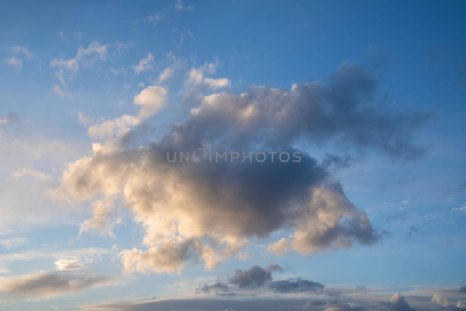 View to sky with cumulus clouds