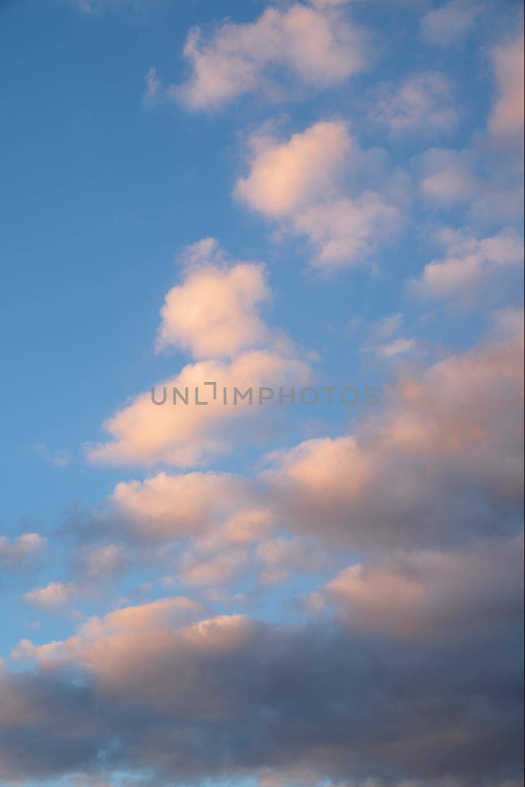 Evening sky with pastel-colored clouds