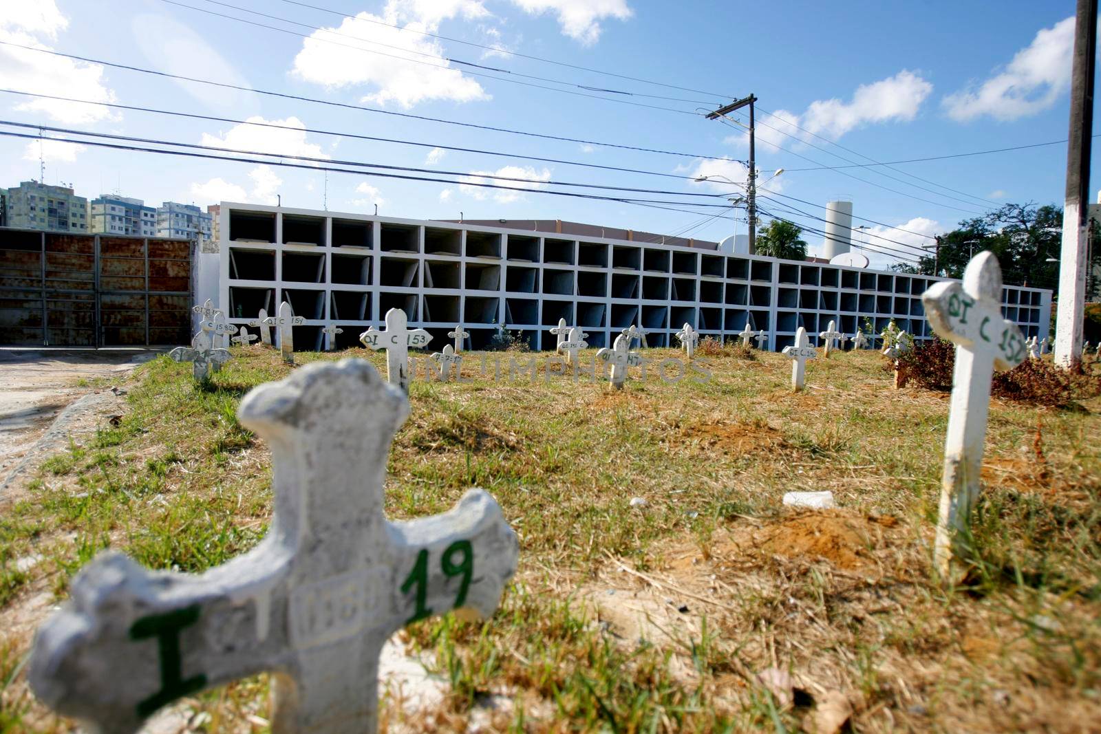 salvador, bahia / brazil - march 1, 2018: graves are seen in the municipal cemetery of the Brotas neighborhood in the city of Salvador.


