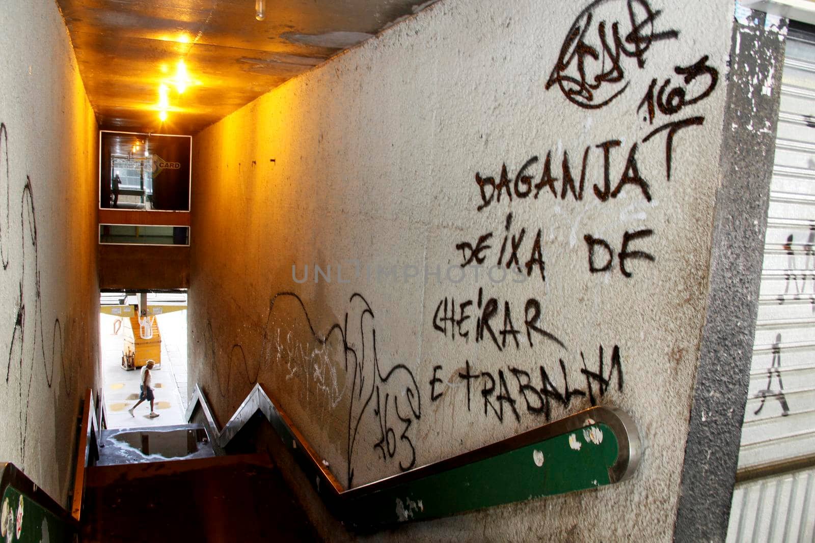 salvador, bahia / brazil - May 1, 2013: Vandalism is seen on the wall of Lapa Station in Salvador city.