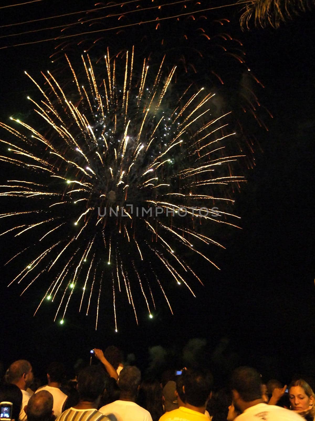 porto seguro, bahia / brazil - january 1, 2010: Explosions of fireworks during New Year's Eve in the city of Porto Seguro in southern Bahia.