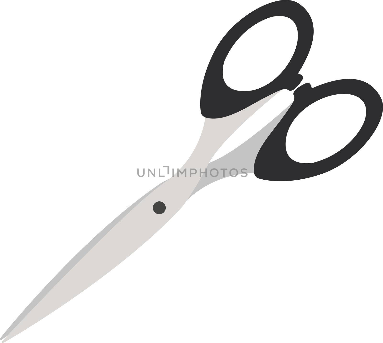 Grey scissors, illustration, vector on white background. by Morphart
