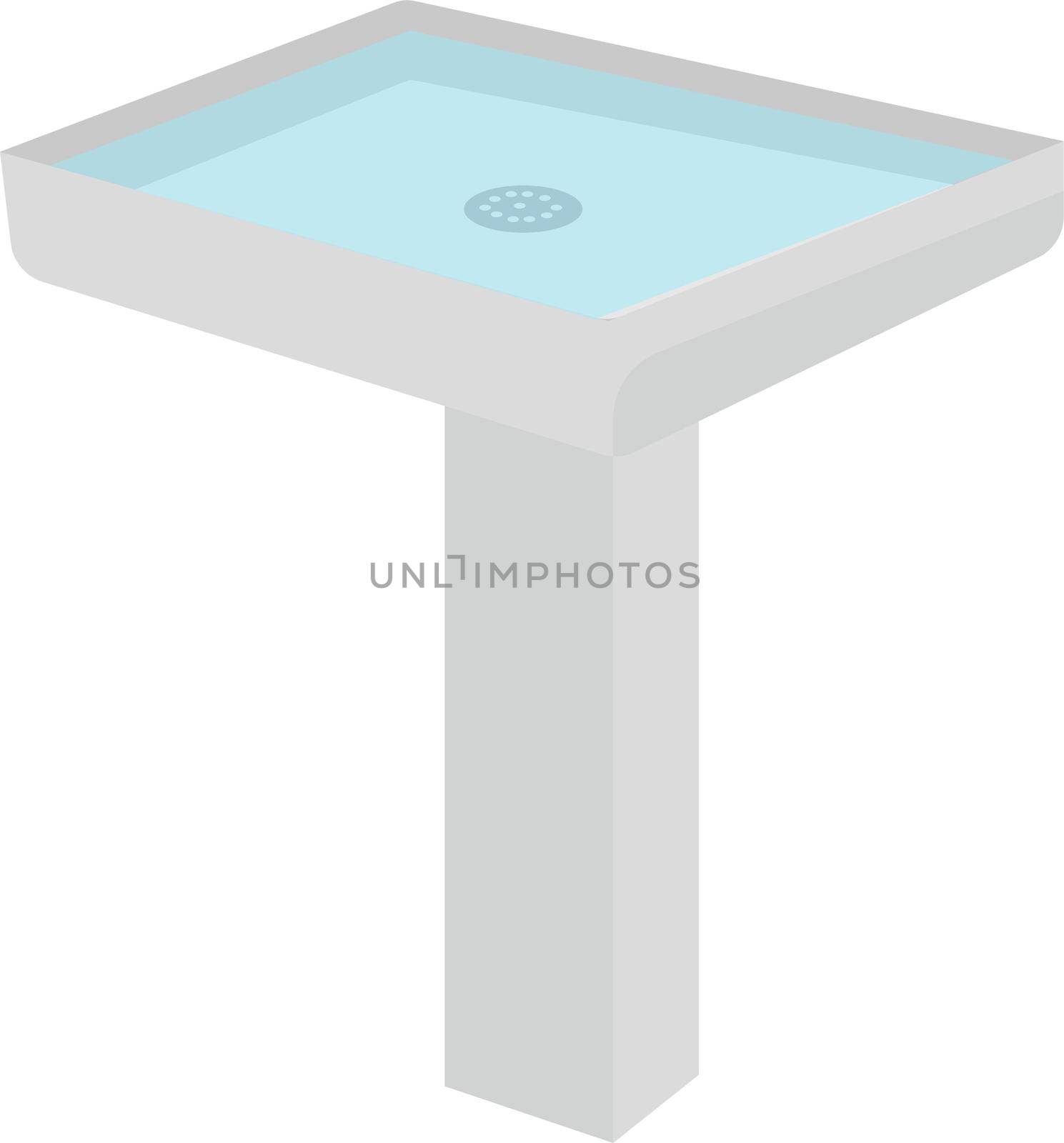 Sink with water, illustration, vector on white background. by Morphart