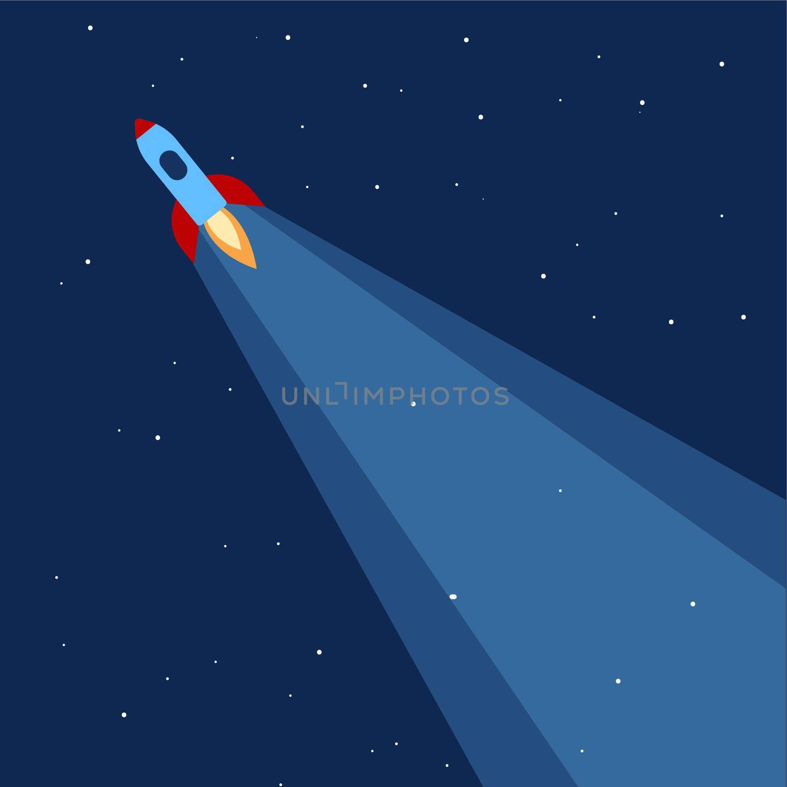 Space rocket, illustration, vector on white background.