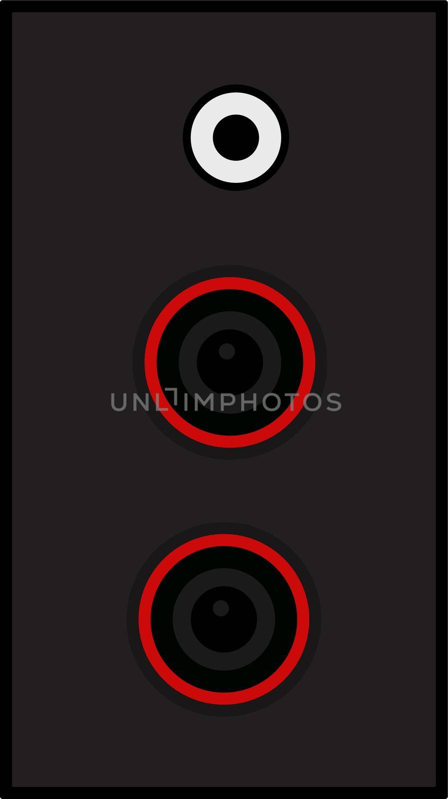 Black speakers, illustration, vector on white background.