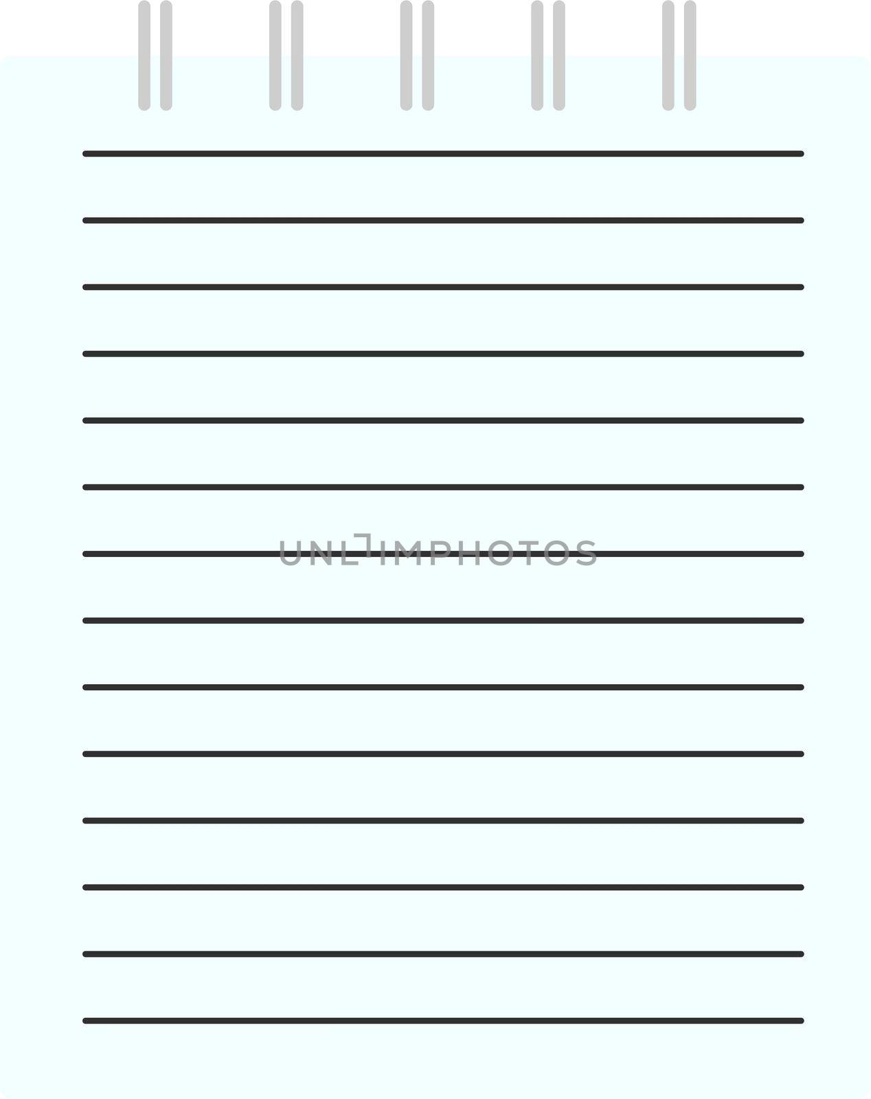 Spiral notebook, illustration, vector on white background. by Morphart