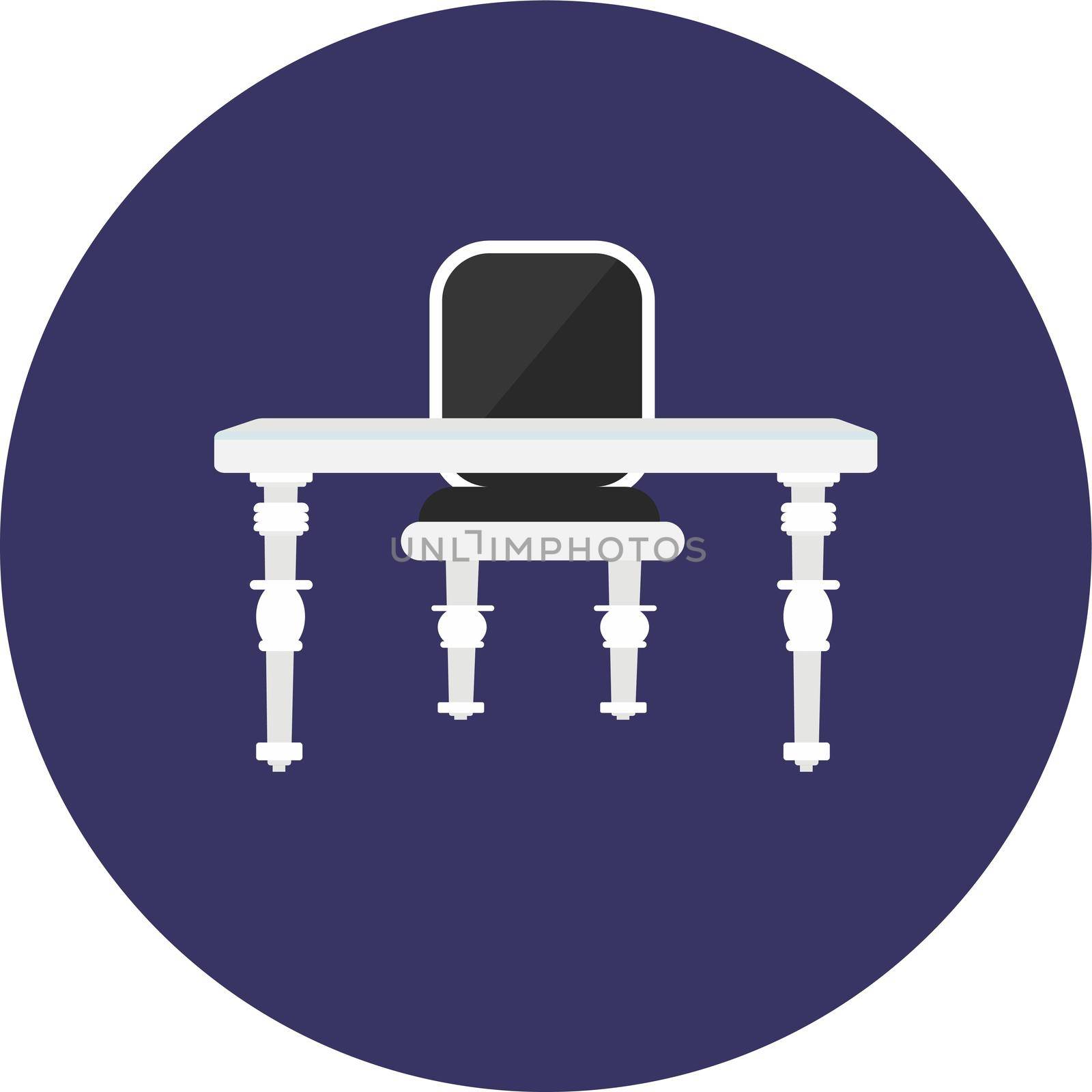 Table chair, illustration, vector on white background.