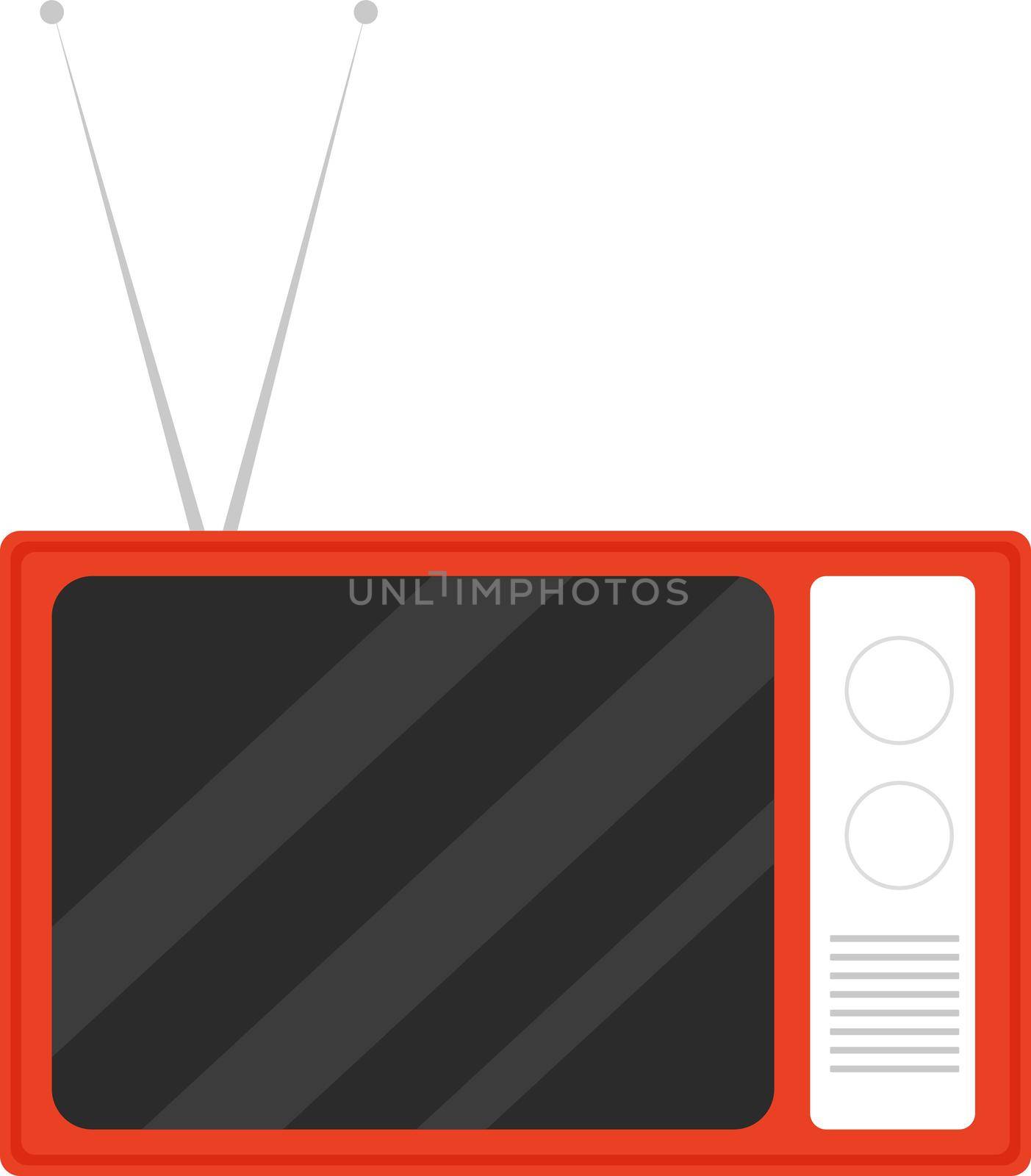 Small retro TV, illustration, vector on white background. by Morphart