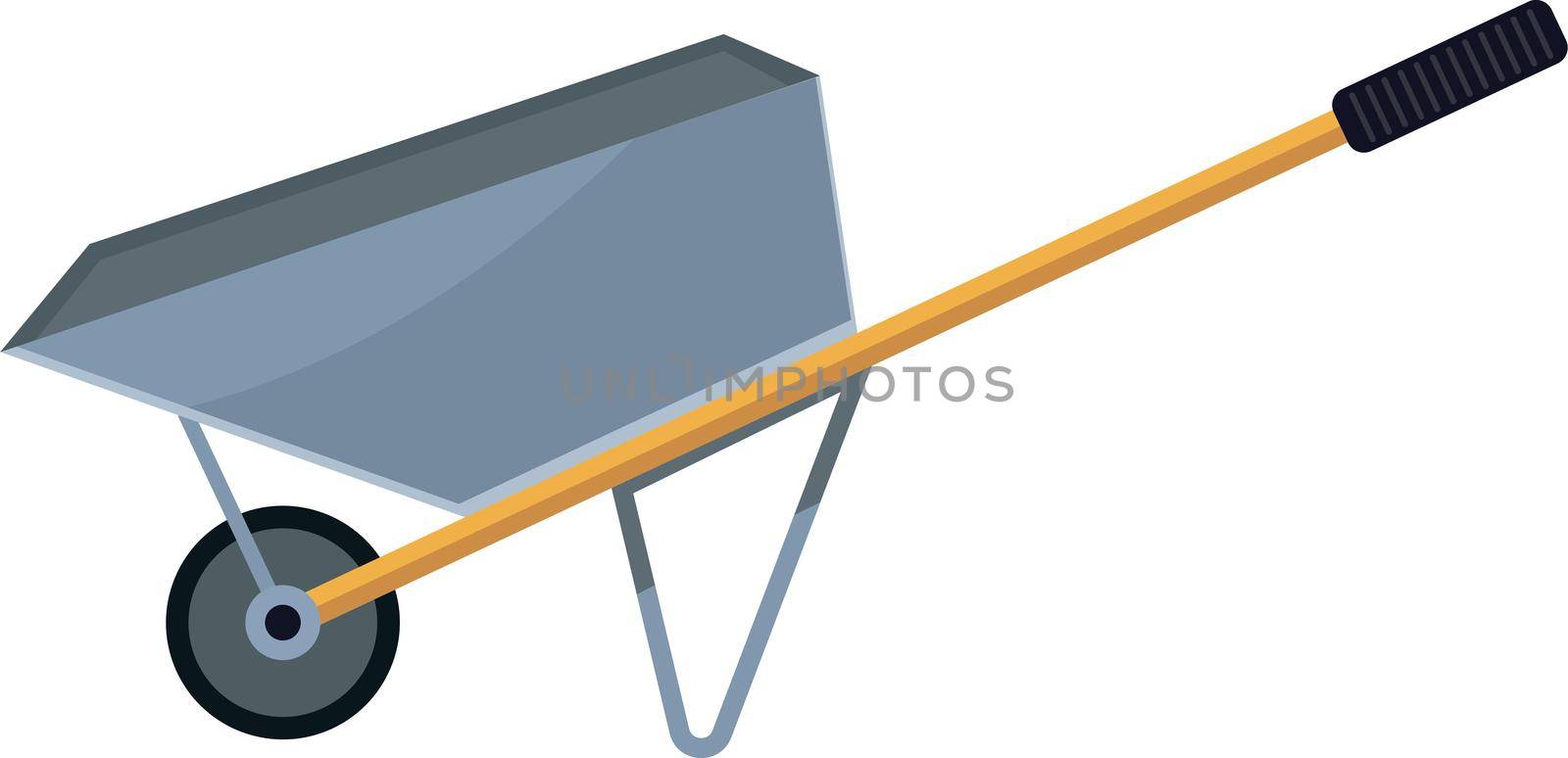 Grey trolley, illustration, vector on white background.