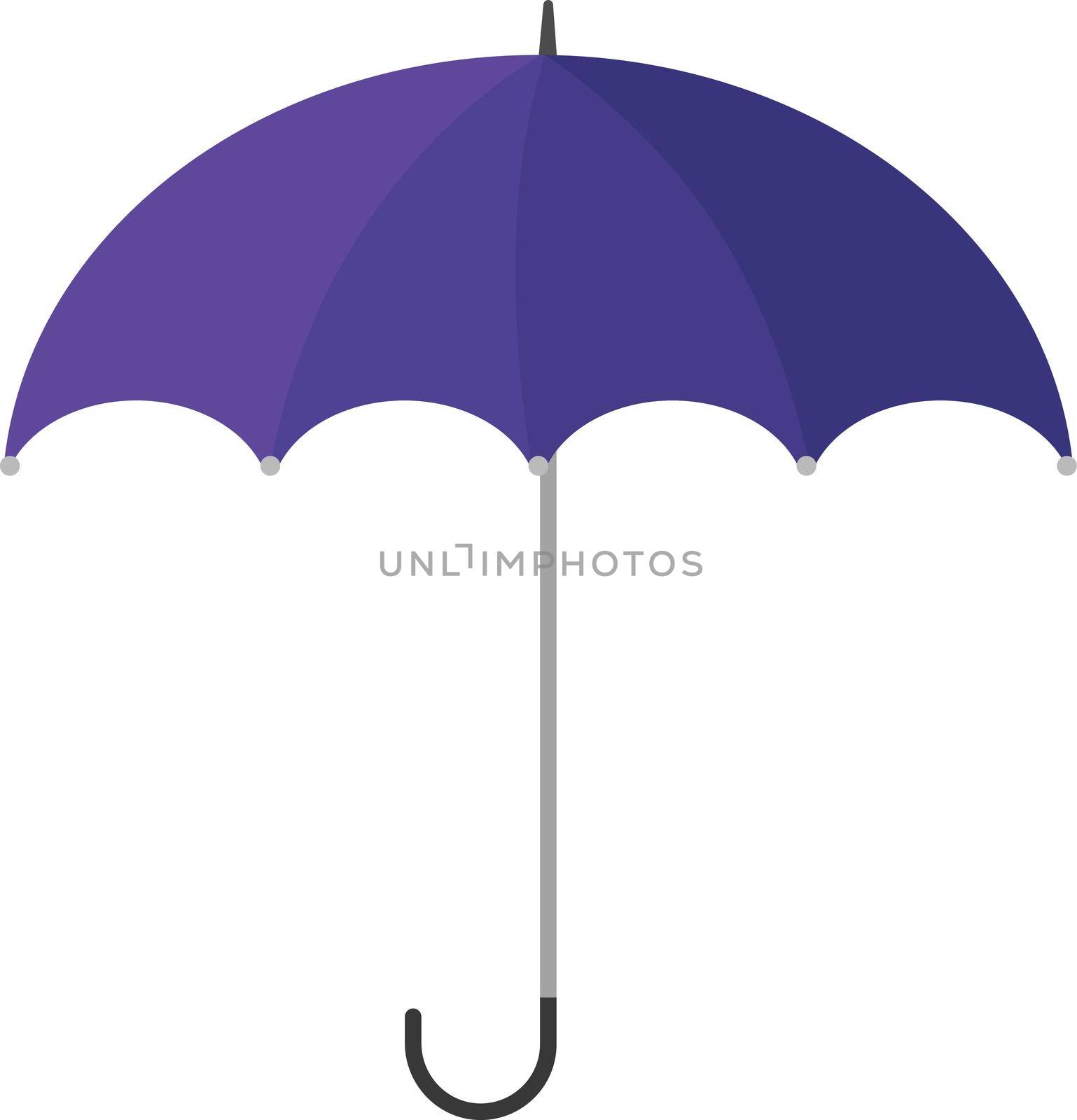 Purple umbrella, illustration, vector on white background.