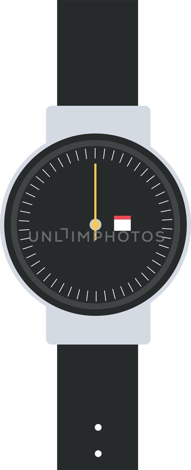 Hand watch, illustration, vector on white background. by Morphart