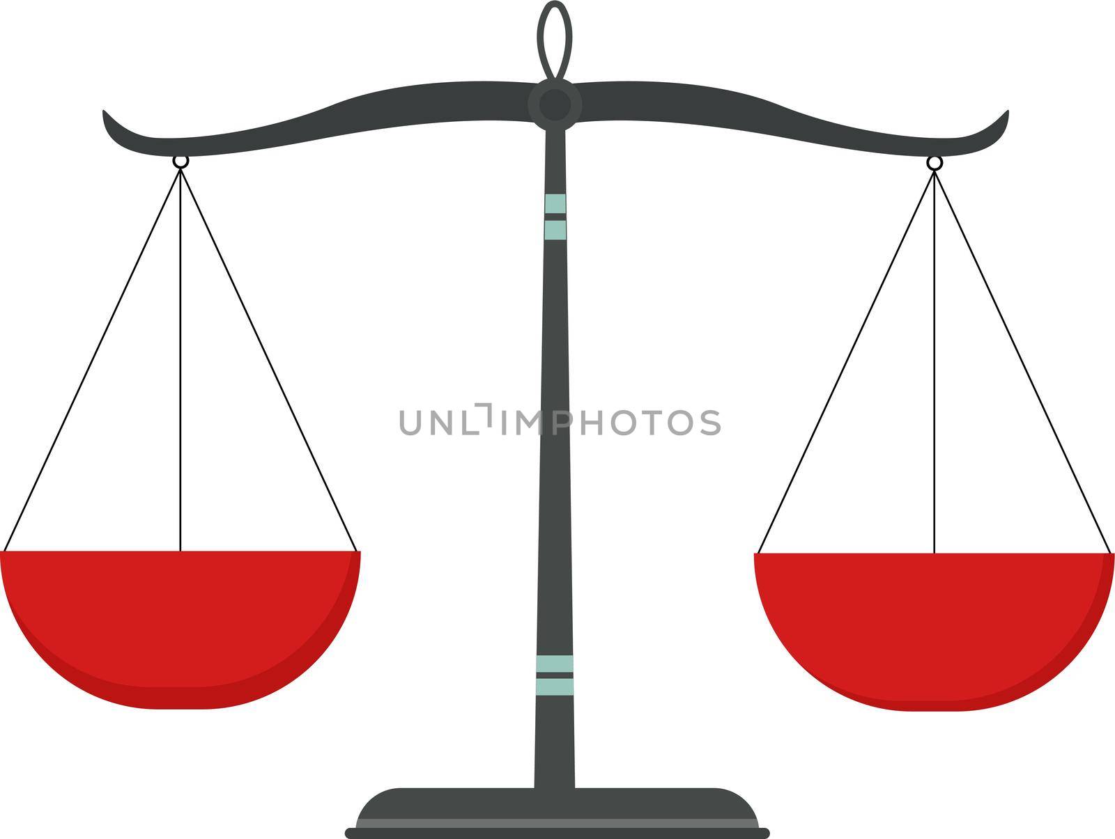 Weighing scale, illustration, vector on white background.